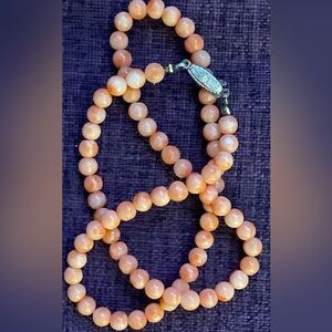 Vintage Angel Skin Coral Bead Necklace Approx 17” 6.5mm